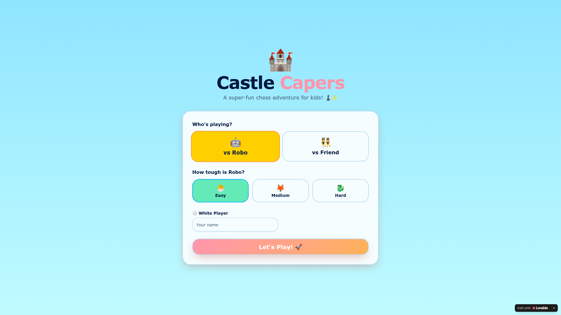 Castle Capers cartoon game thumbnail