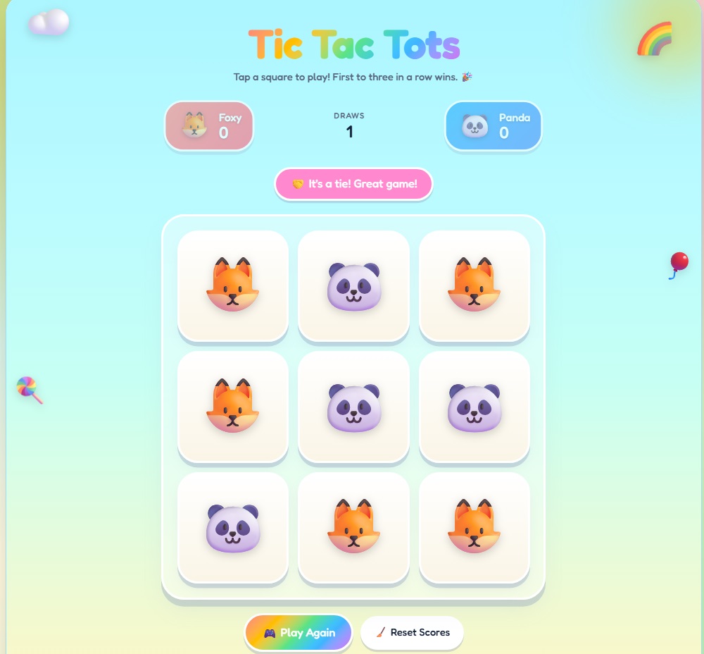 Tic Tac Tots cartoon game thumbnail